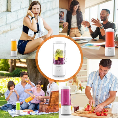 Portable Blender, Personal Size Blender Smoothie Maker Blender, Personal Smoothie Mixer, Usb Rechargeable Smoothie Blender (WHITE)